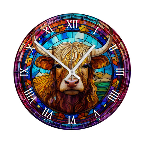 BooBoo Highland Cow Suncatcher Effect Clock